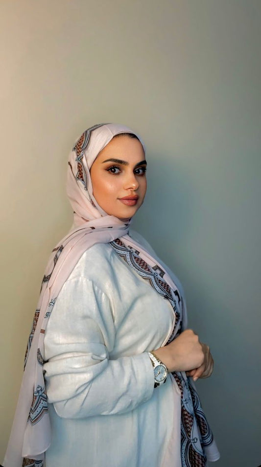 Stylish  Trendy  Silk Chiffon with print headscarf