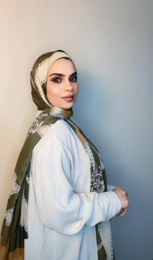 Stylish  Trendy  Silk Chiffon with print headscarf