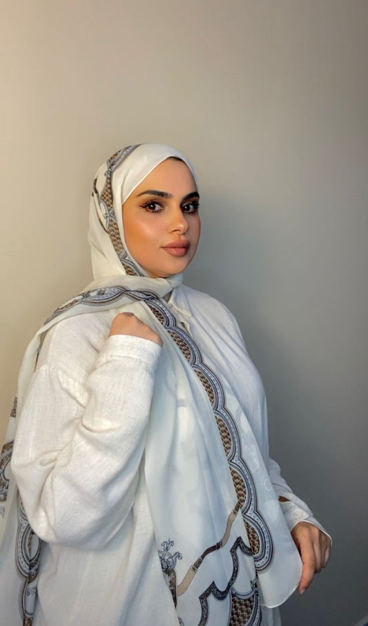 Stylish  Trendy  Silk Chiffon with print headscarf