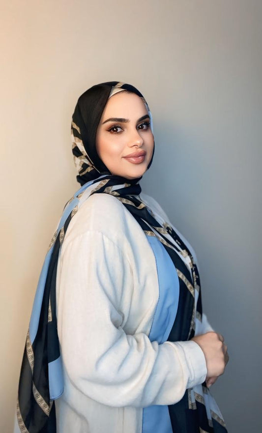 Stylish  Trendy  Silk Chiffon with print headscarf