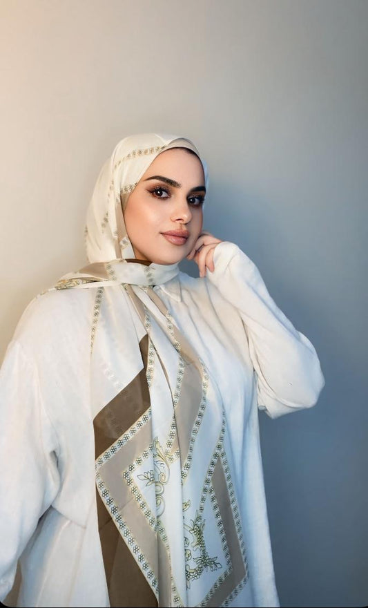 Stylish  Trendy  Silk Chiffon with print headscarf