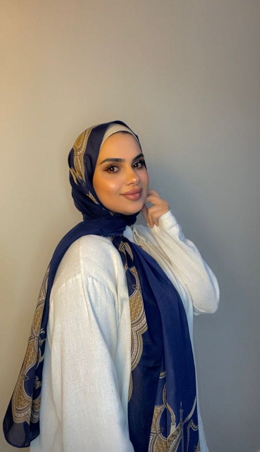 Stylish  Trendy  Silk Chiffon with print headscarf