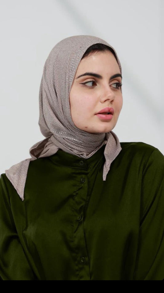 Triangle Double Stretch  Cotton With Strass -Grey