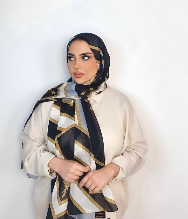 Pretty  Chiffon with Cotton Printed Head scarf