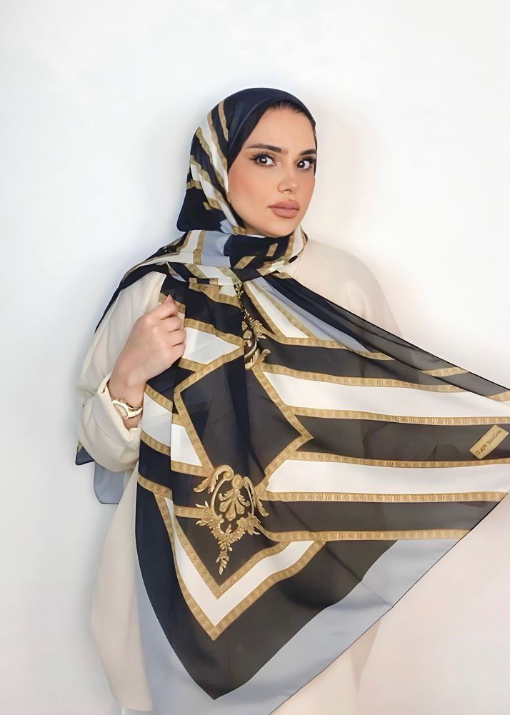 Pretty  Chiffon with Cotton Printed Head scarf
