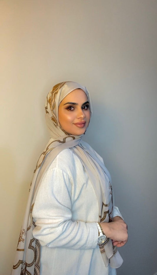 Stylish  Trendy  Silk Chiffon with print headscarf