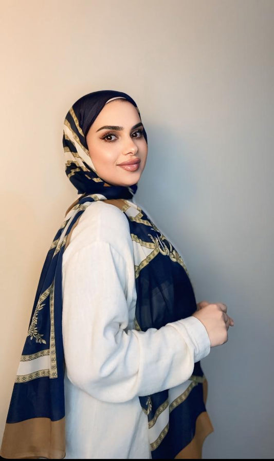 Stylish  Trendy  Silk Chiffon with print headscarf