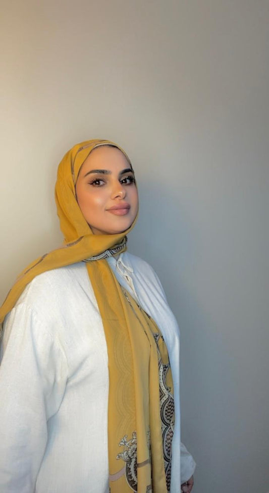 Stylish  Trendy  Silk Chiffon with print headscarf