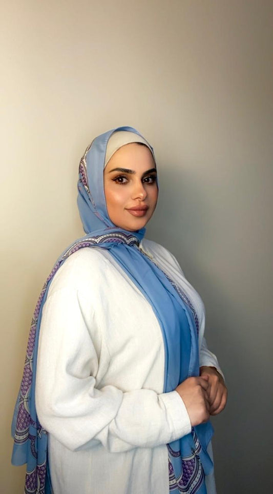 Stylish  Trendy  Silk Chiffon with print headscarf