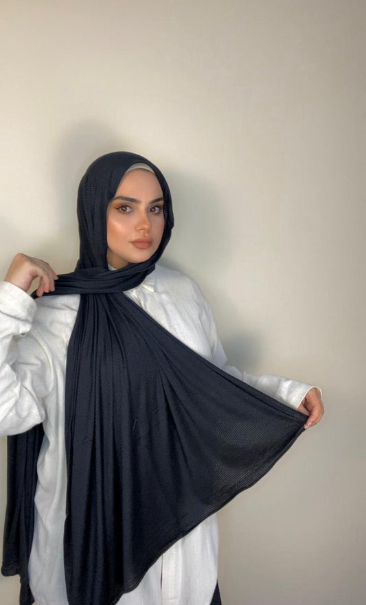 Kuwaiti Style Double Stretch  Cotton  for all Occasions -Black