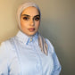 Fashionable Triangle Double stretch  Cotton with strass Headscarf-Nude